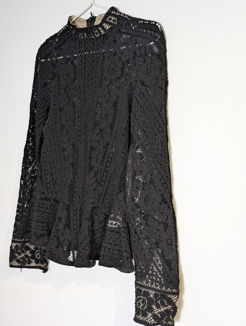 Lover Vintage Black Lace Peplum Blouse - Women's AU 6 — photo 8 of 10