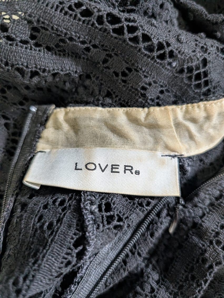 Lover Vintage Black Lace Peplum Blouse - Women's AU 6 — photo 9 of 10