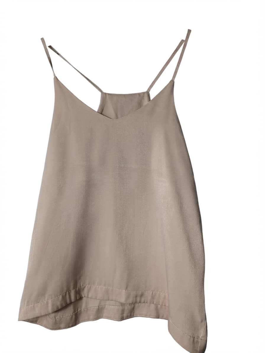 LUCA Satin Spaghetti Strap Cami Tank Top Beige Size M — photo 1 of 6