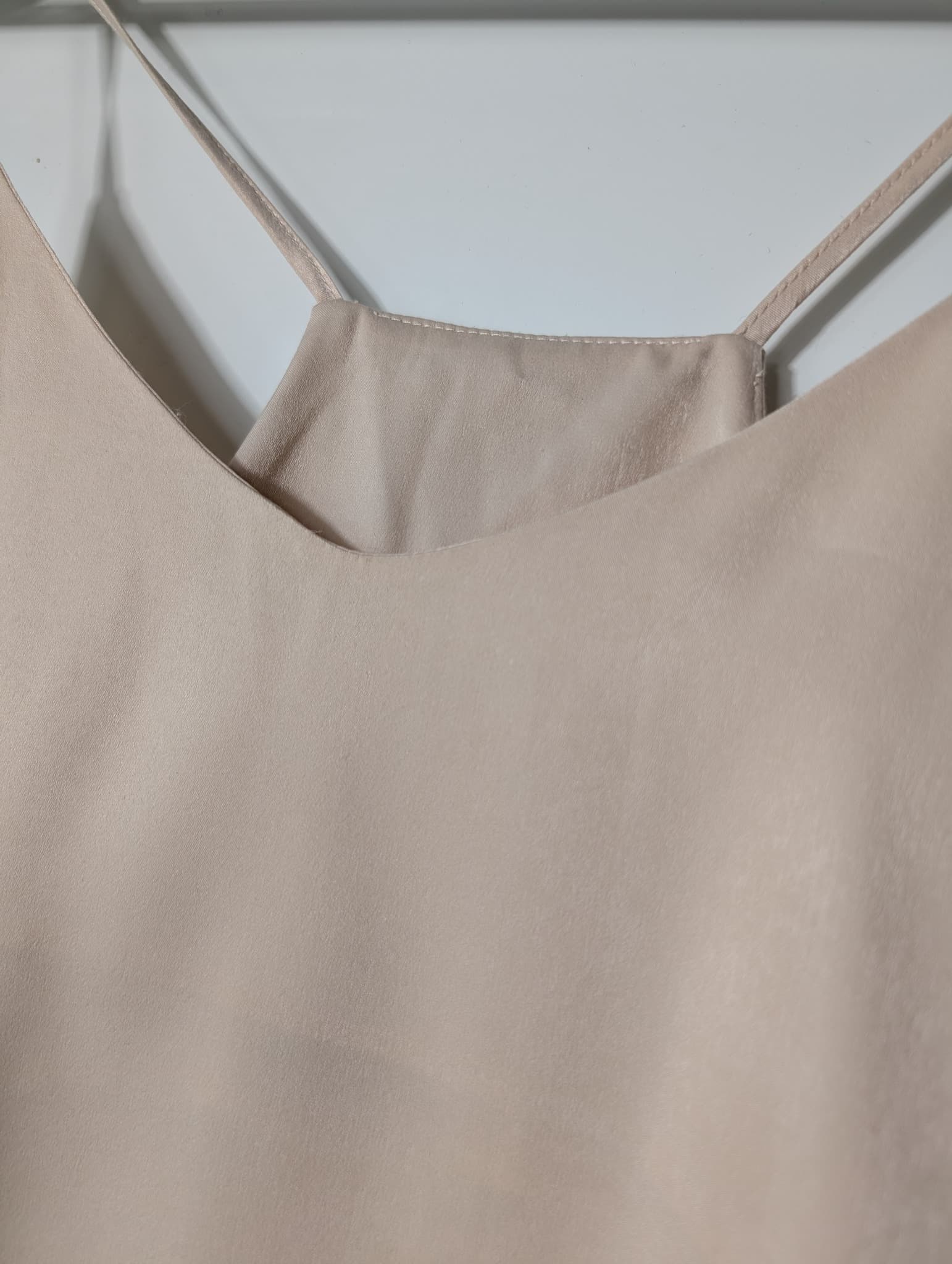LUCA Satin Spaghetti Strap Cami Tank Top Beige Size M — photo 2 of 6