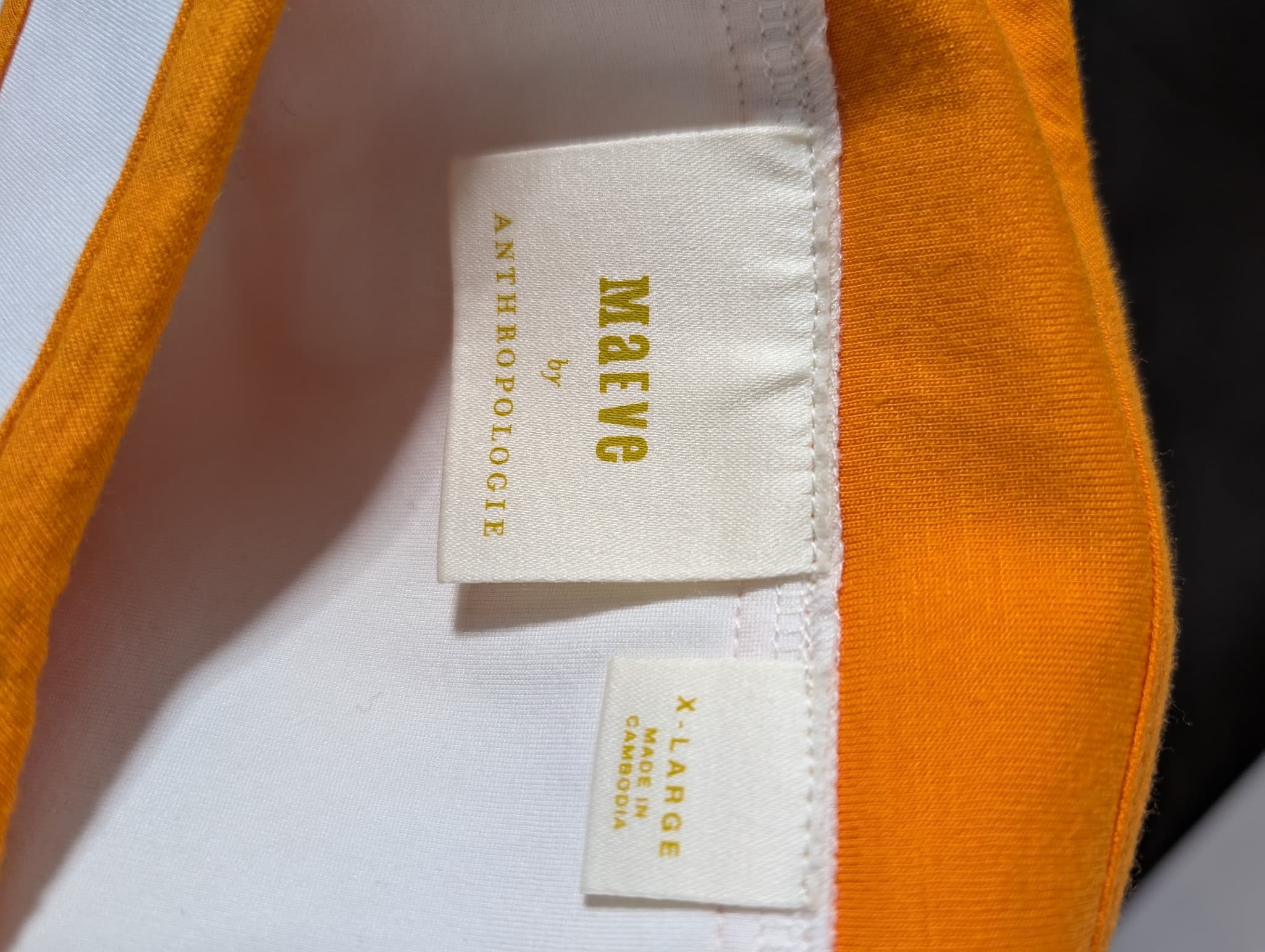Maeve by Anthropologie Striped Mini Skirt White and Orange Size XL — photo 7 of 9