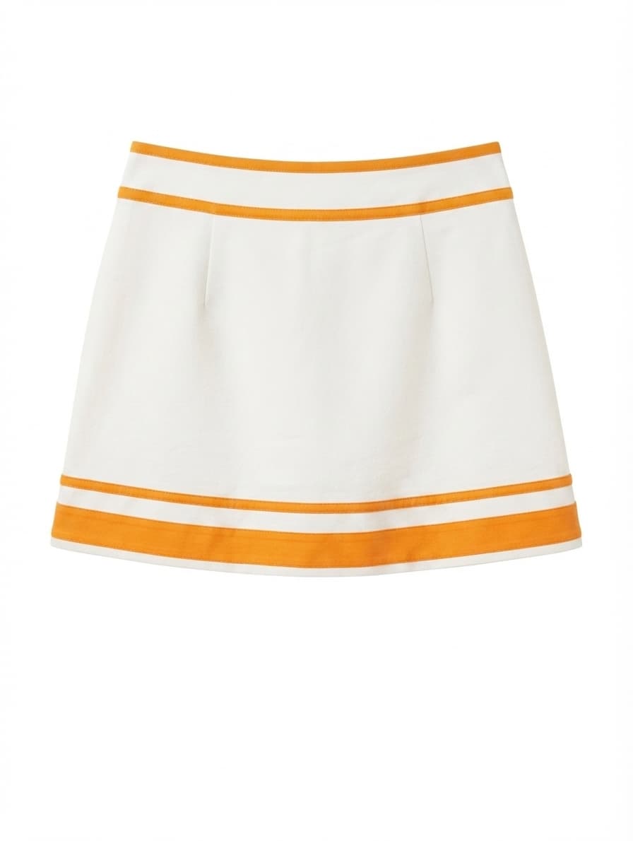 Maeve by Anthropologie Striped Mini Skirt White and Orange Size XL — photo 1 of 9