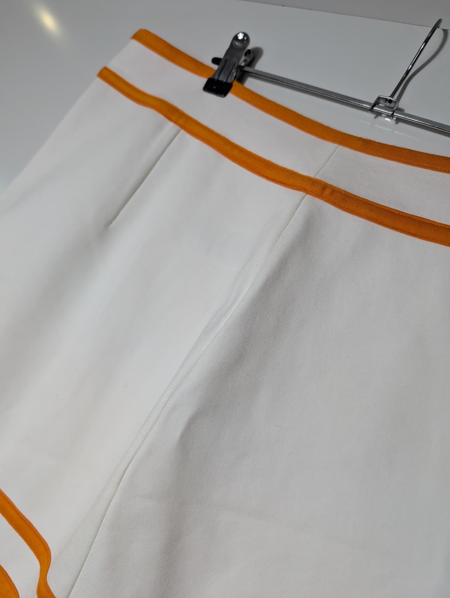 Maeve by Anthropologie Striped Mini Skirt White and Orange Size XL — photo 3 of 9