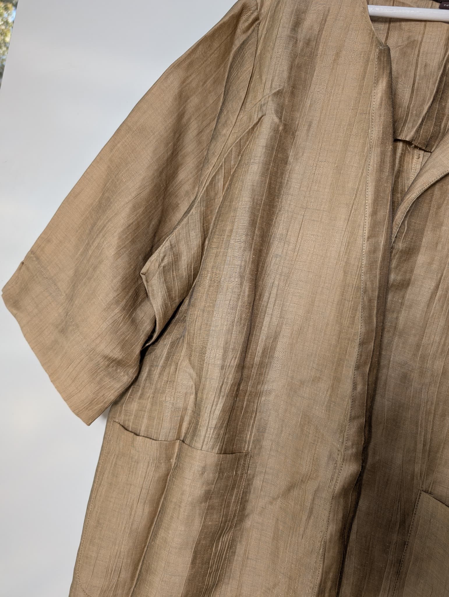 MAGGIE T Open Front Textured Jacket Beige Size 14 — photo 2 of 8