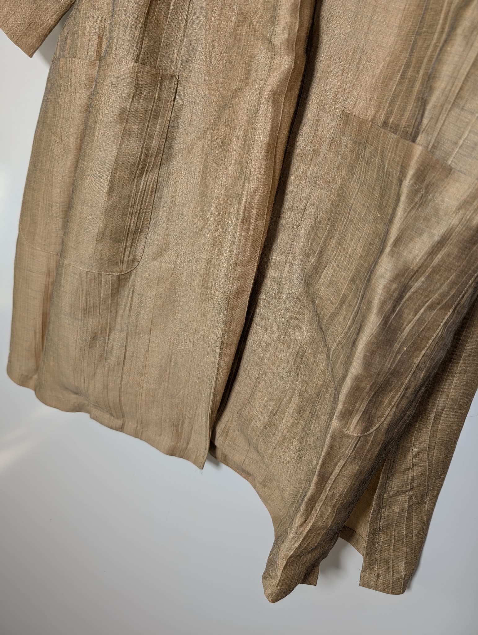 MAGGIE T Open Front Textured Jacket Beige Size 14 — photo 4 of 8