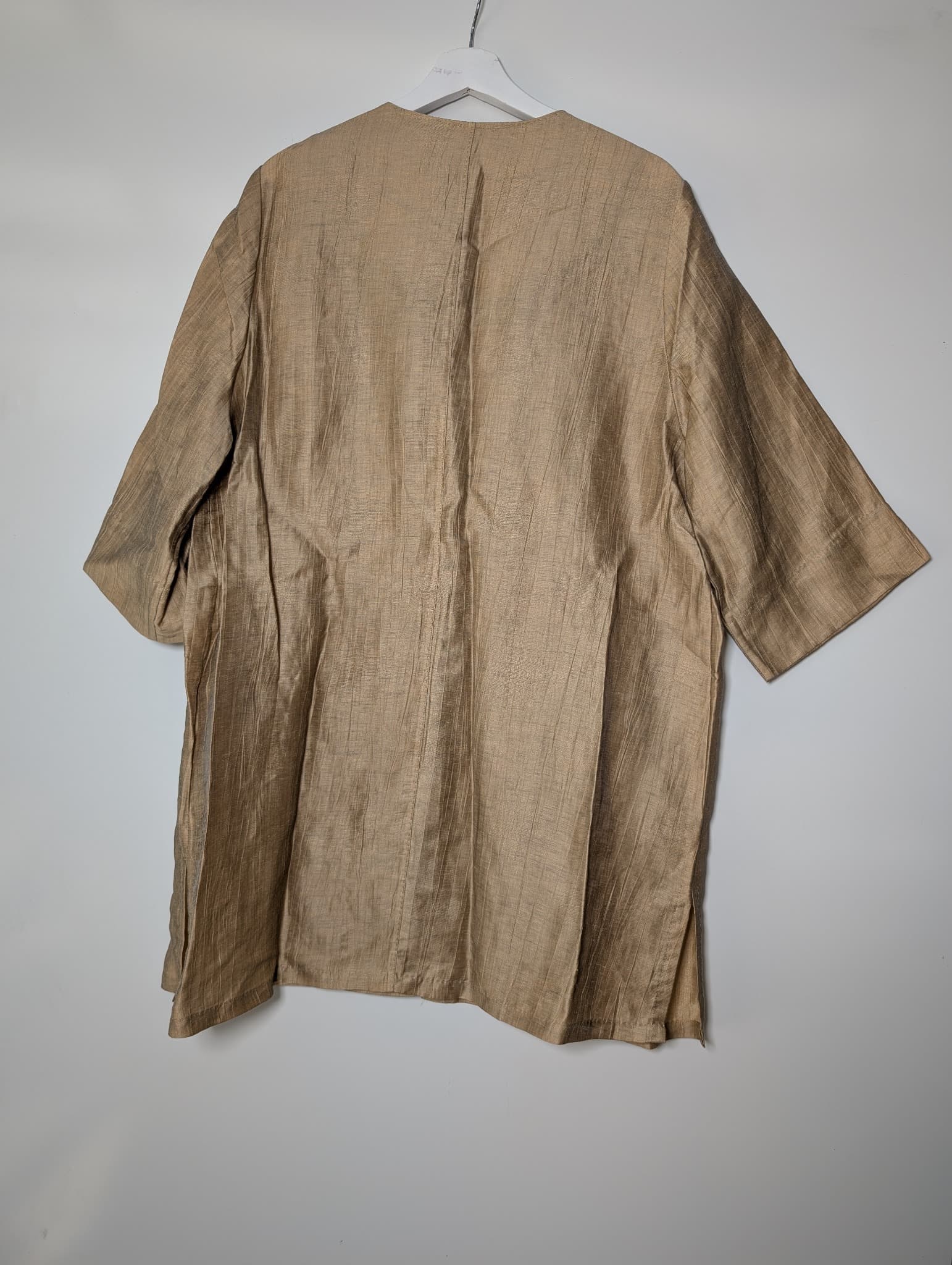MAGGIE T Open Front Textured Jacket Beige Size 14 — photo 5 of 8