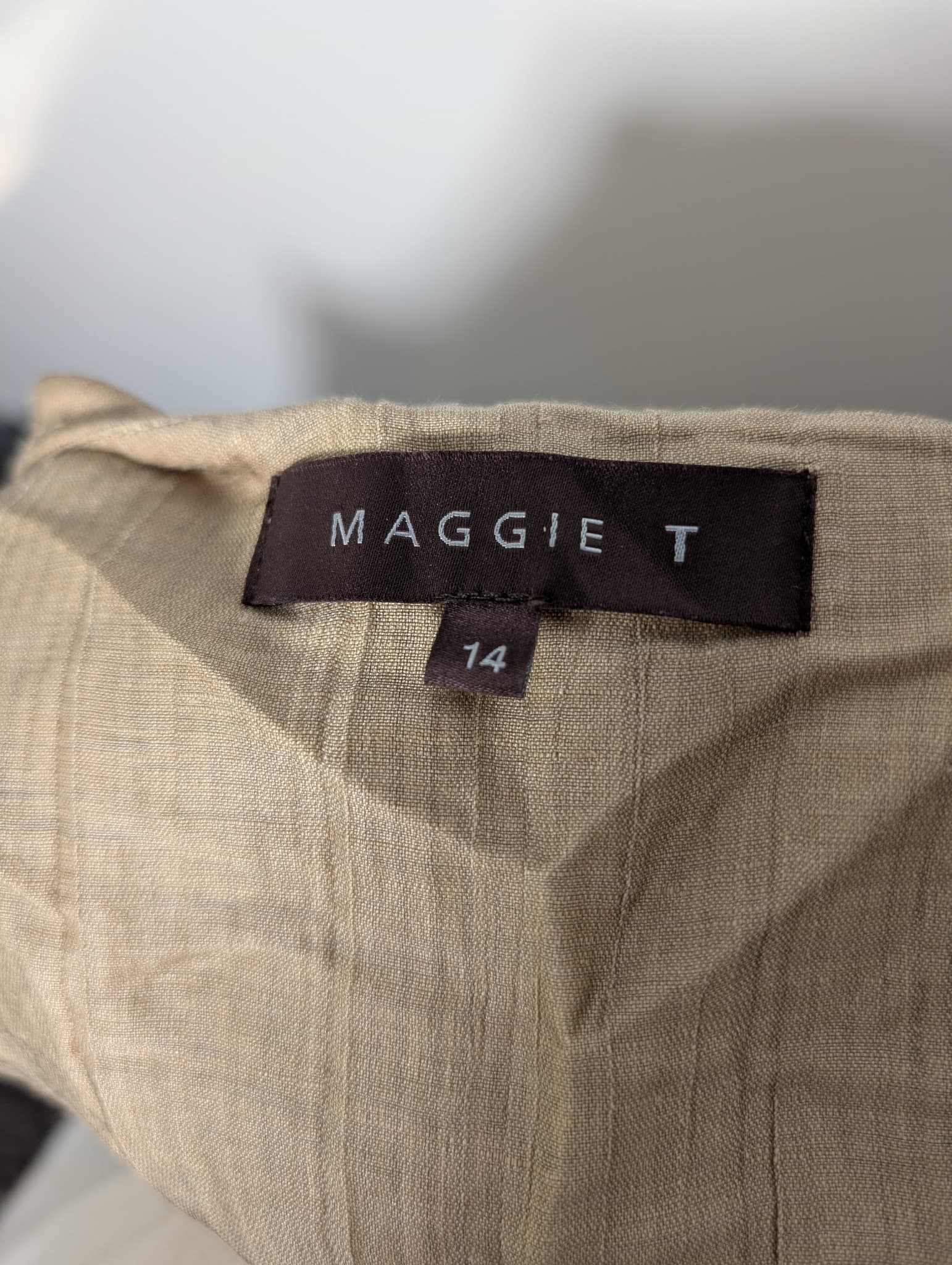 MAGGIE T Open Front Textured Jacket Beige Size 14 — photo 6 of 8