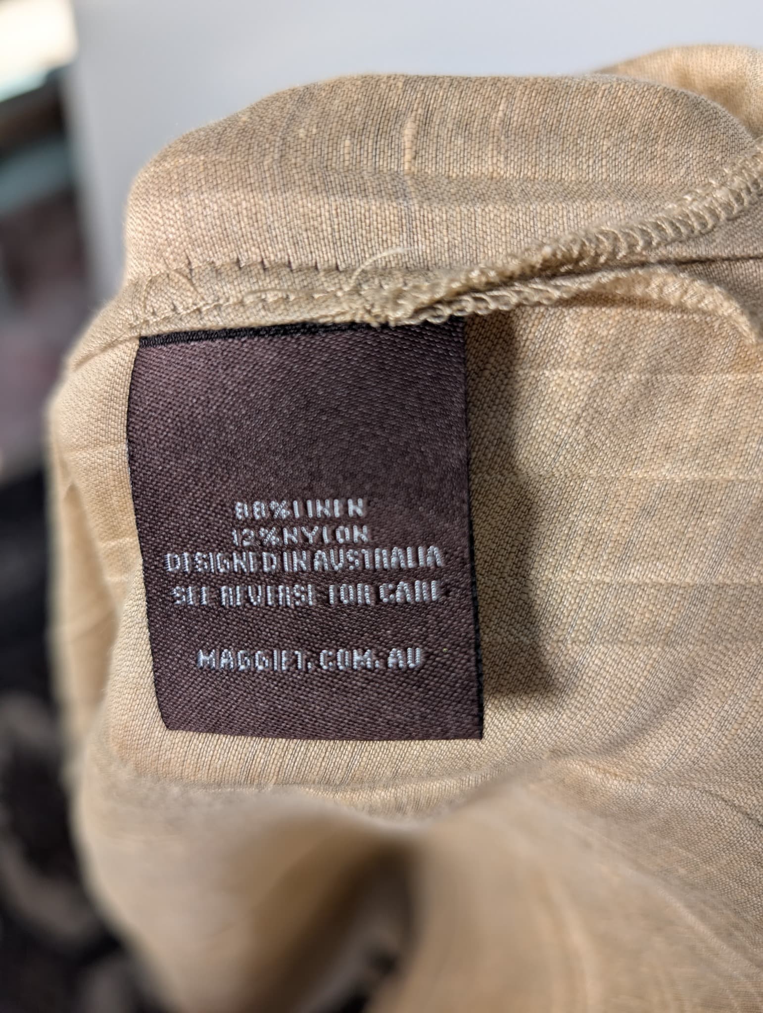 MAGGIE T Open Front Textured Jacket Beige Size 14 — photo 7 of 8