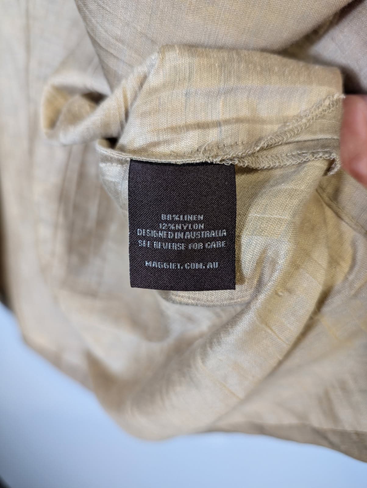 Maggie T Textured Open Front Cardigan Jacket - Beige Size 14 — photo 6 of 7