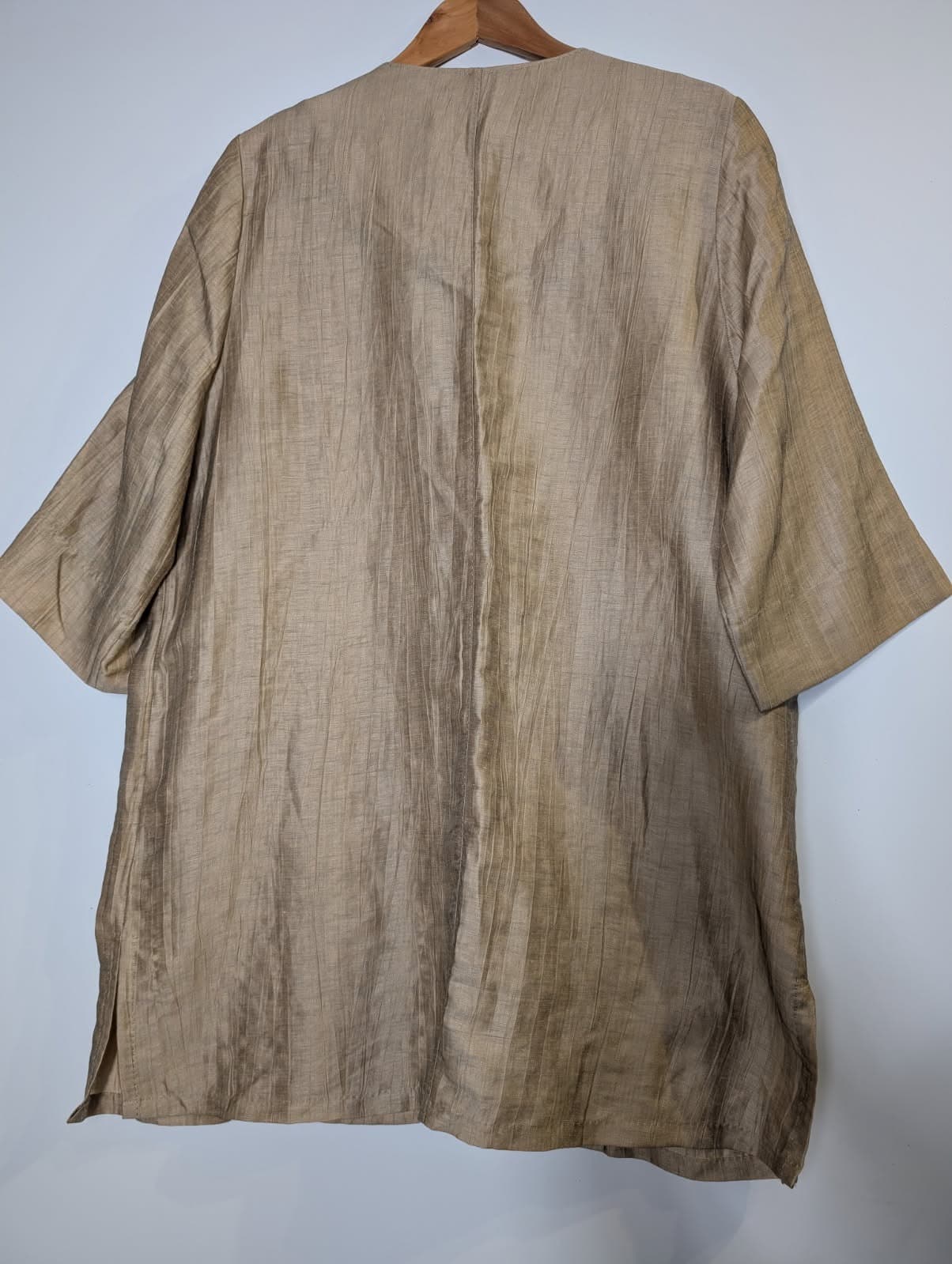 Maggie T Textured Open Front Cardigan Jacket - Beige Size 14 — photo 7 of 7