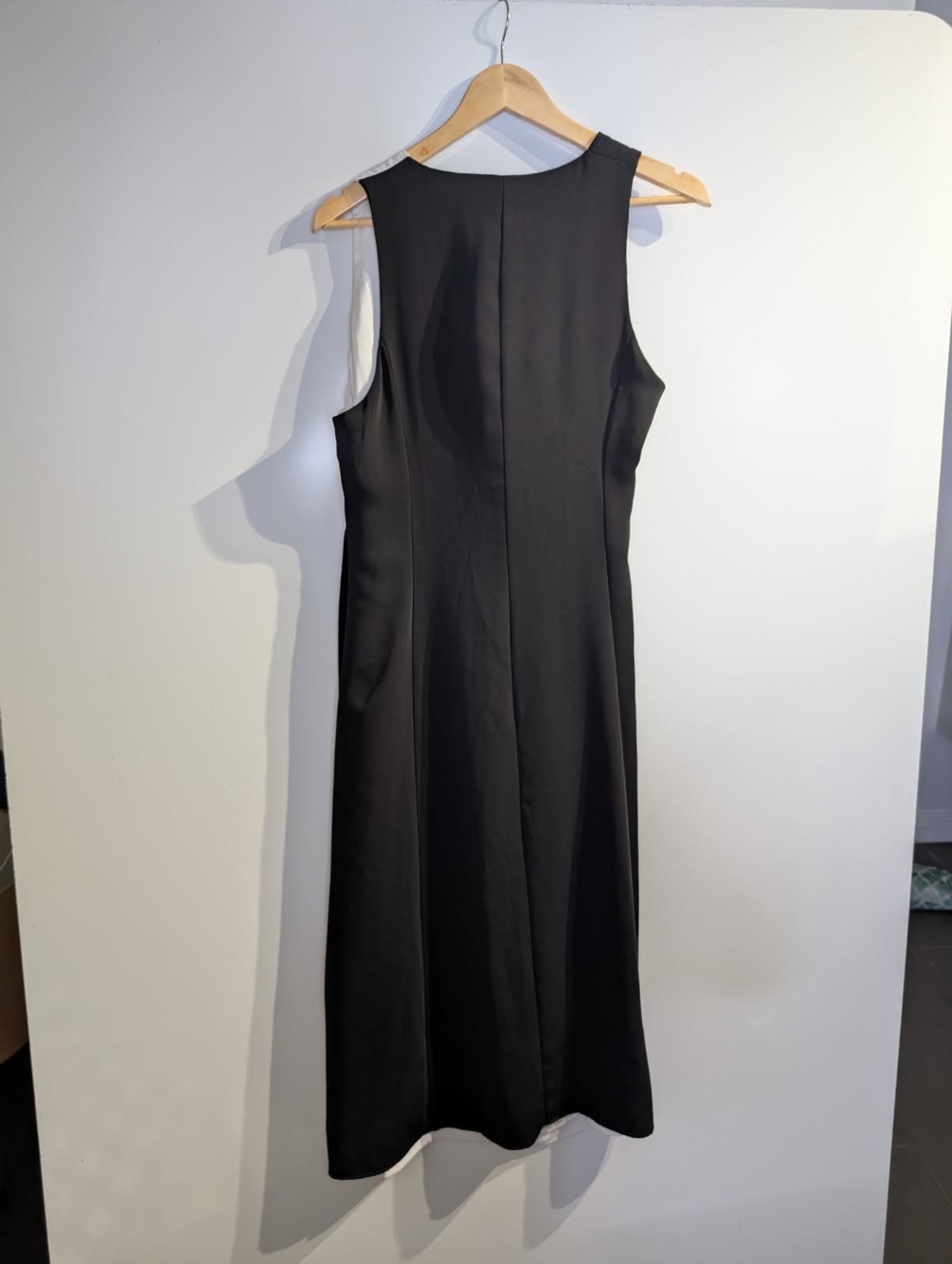 Mango MNG Black and White Colorblock Wrap Dress - Size L — photo 2 of 5