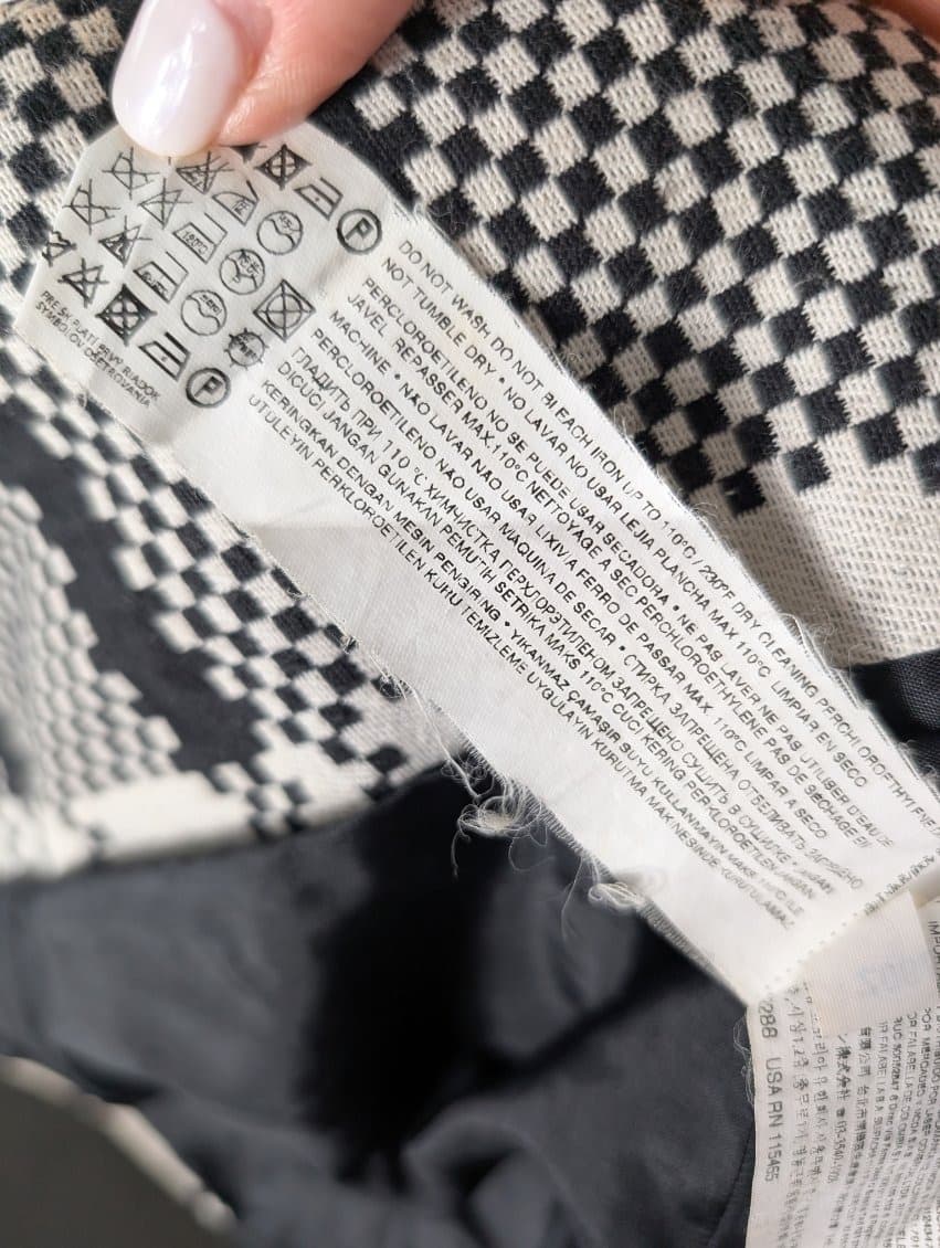 Mango Textured Coat Black and White Checkered XS — photo 3 of 8