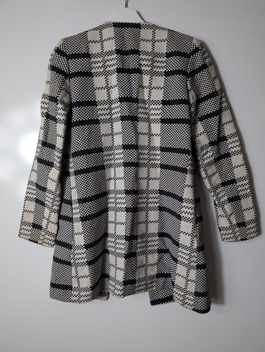 Mango Textured Coat Black and White Checkered XS — photo 6 of 8