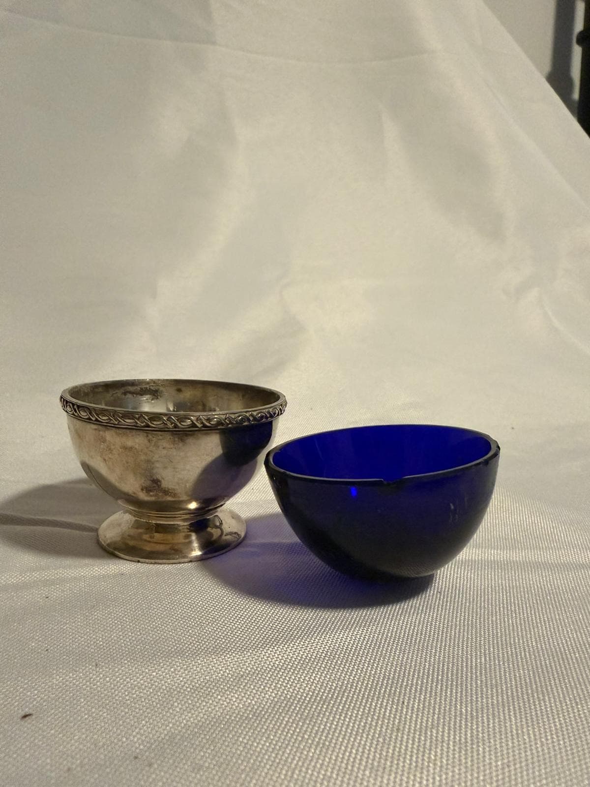 MAPPIN&WEBB Silver-Plated Salt Cellar With Cobalt Blue Glass Liner — photo 4 of 7