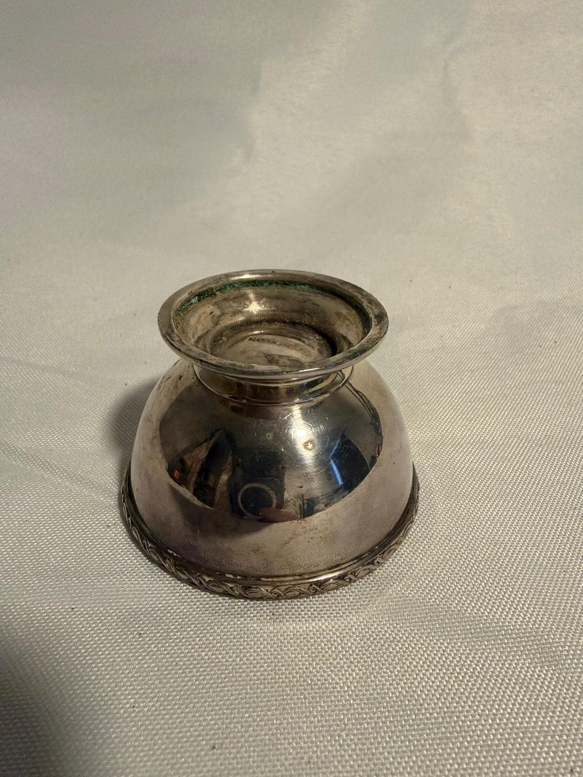 MAPPIN&WEBB Silver-Plated Salt Cellar With Cobalt Blue Glass Liner — photo 5 of 7