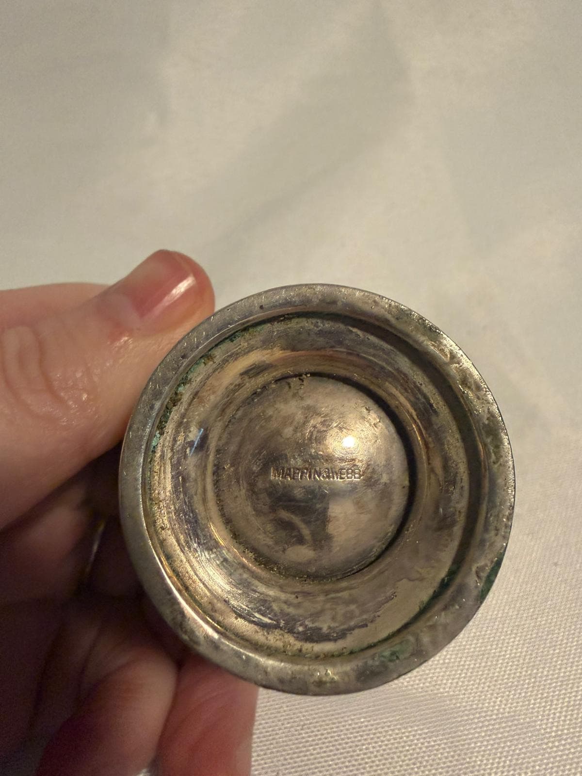 MAPPIN&WEBB Silver-Plated Salt Cellar With Cobalt Blue Glass Liner — photo 6 of 7