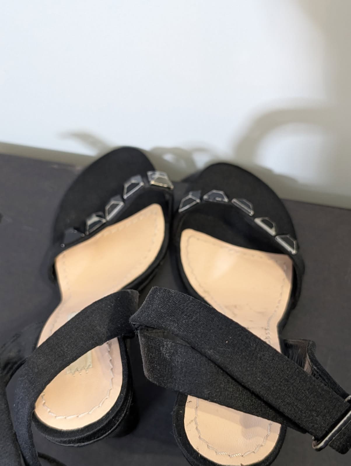 Marc Jacobs Black Suede Chain Detail Wedge Sandals - EU 38 — photo 7 of 7