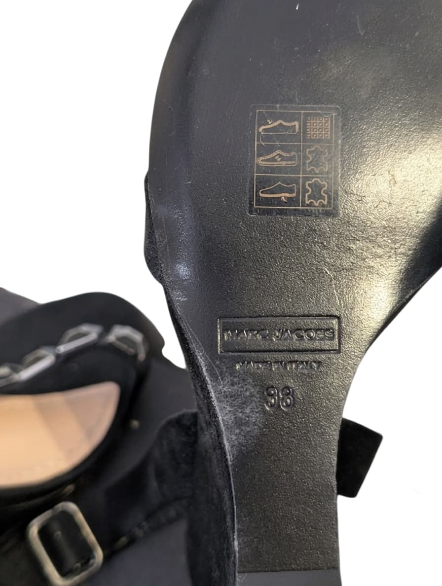 Marc Jacobs Black Suede Chain Detail Wedge Sandals - EU 38 — photo 2 of 7