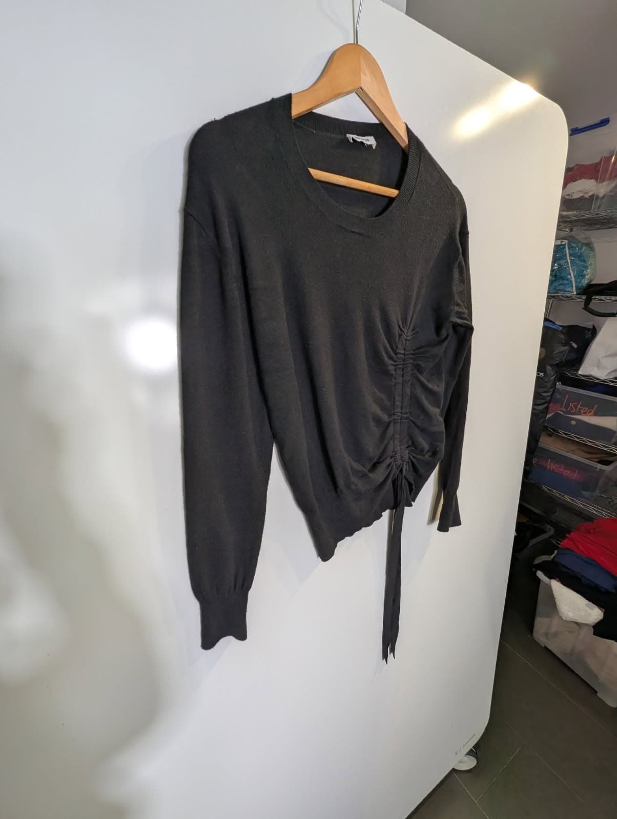 Marcs Black Ruched Side Detail Sweater - Long Sleeve Knit — photo 8 of 8