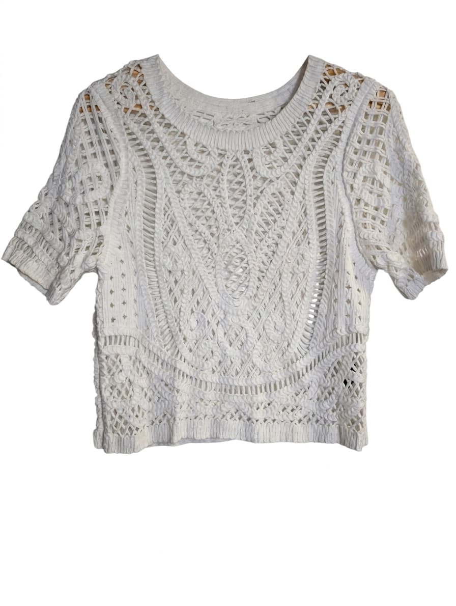 Marcs Crochet Knit Short Sleeve Top White — photo 1 of 5