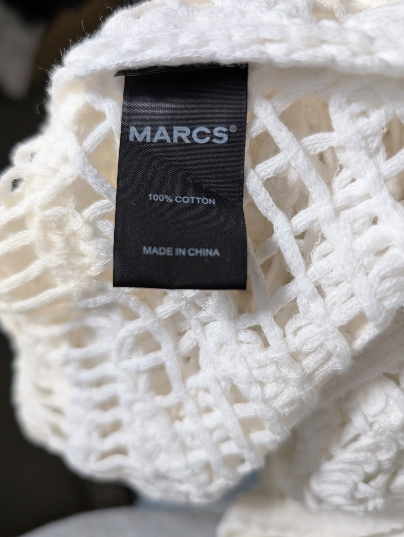 MARCS Crochet Knit Short Sleeve Top White — photo 4 of 5