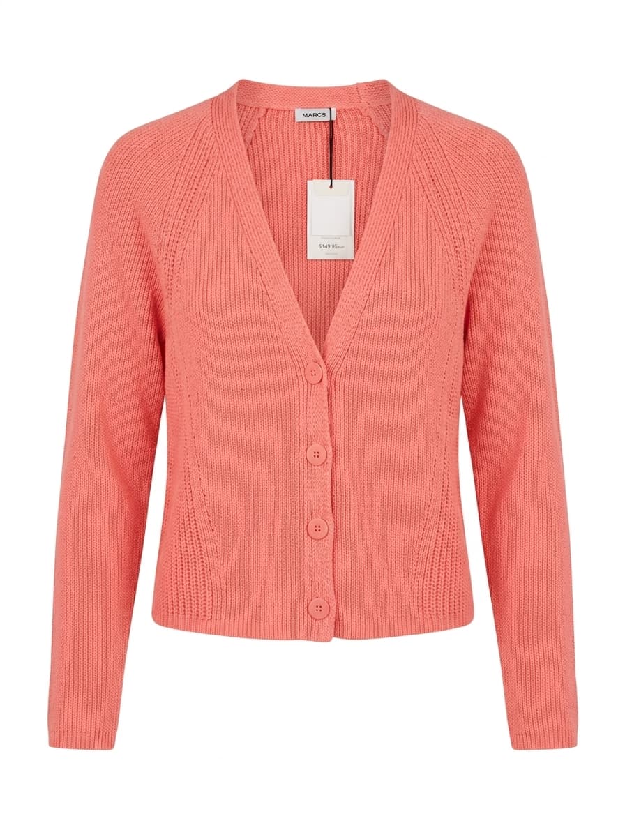 Marcs Kala Rib Knit Cardigan Coral Pink Women's XS — photo 1 of 7