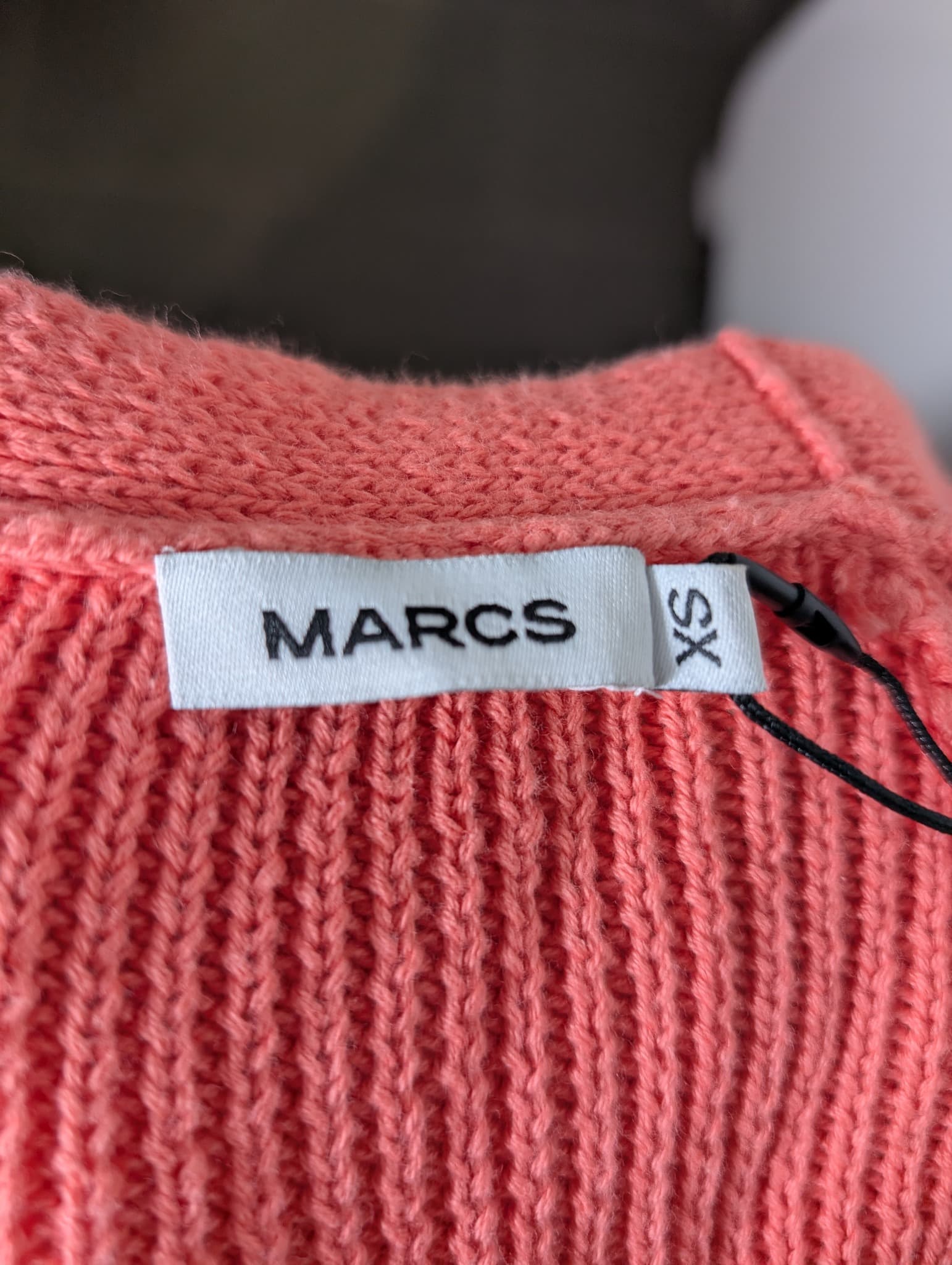 MARCS Kala Rib Knit Cardigan Coral Pink Women's XS — photo 4 of 7