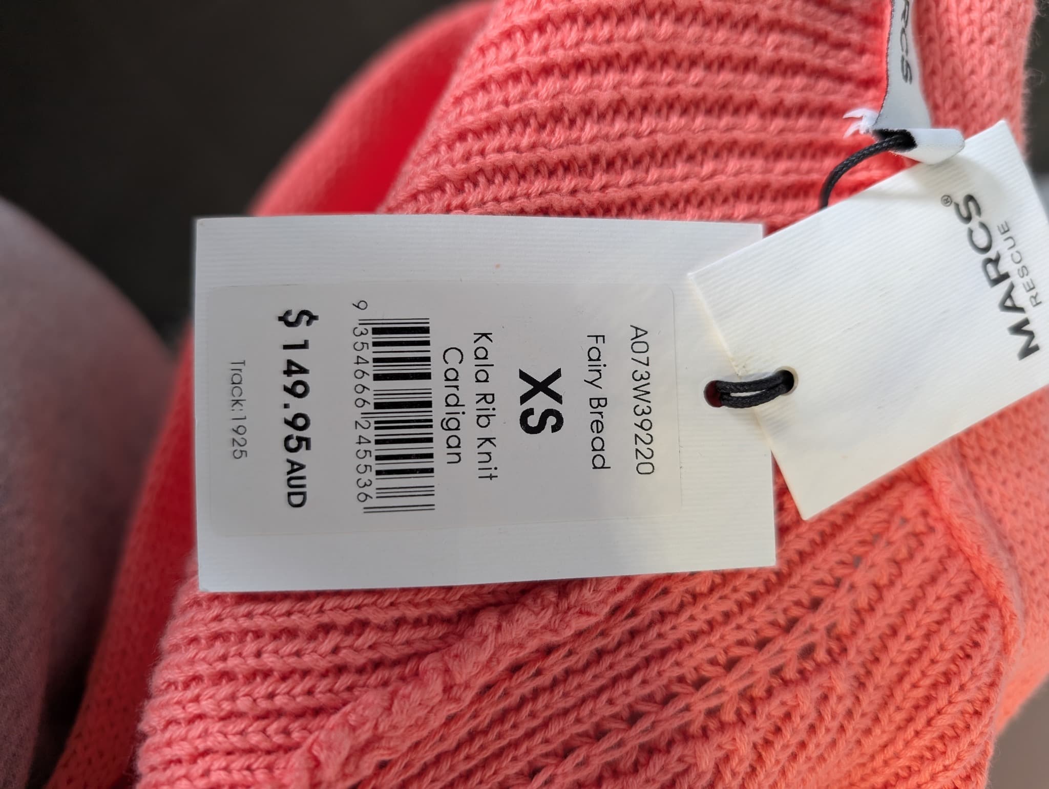 MARCS Kala Rib Knit Cardigan Coral Pink Women's XS — photo 5 of 7