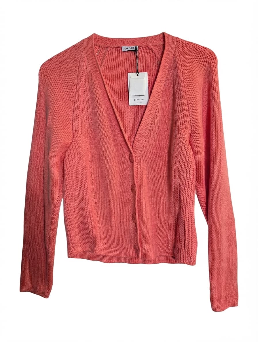 MARCS Kala Rib Knit Cardigan Coral Pink Women's XS — photo 1 of 7