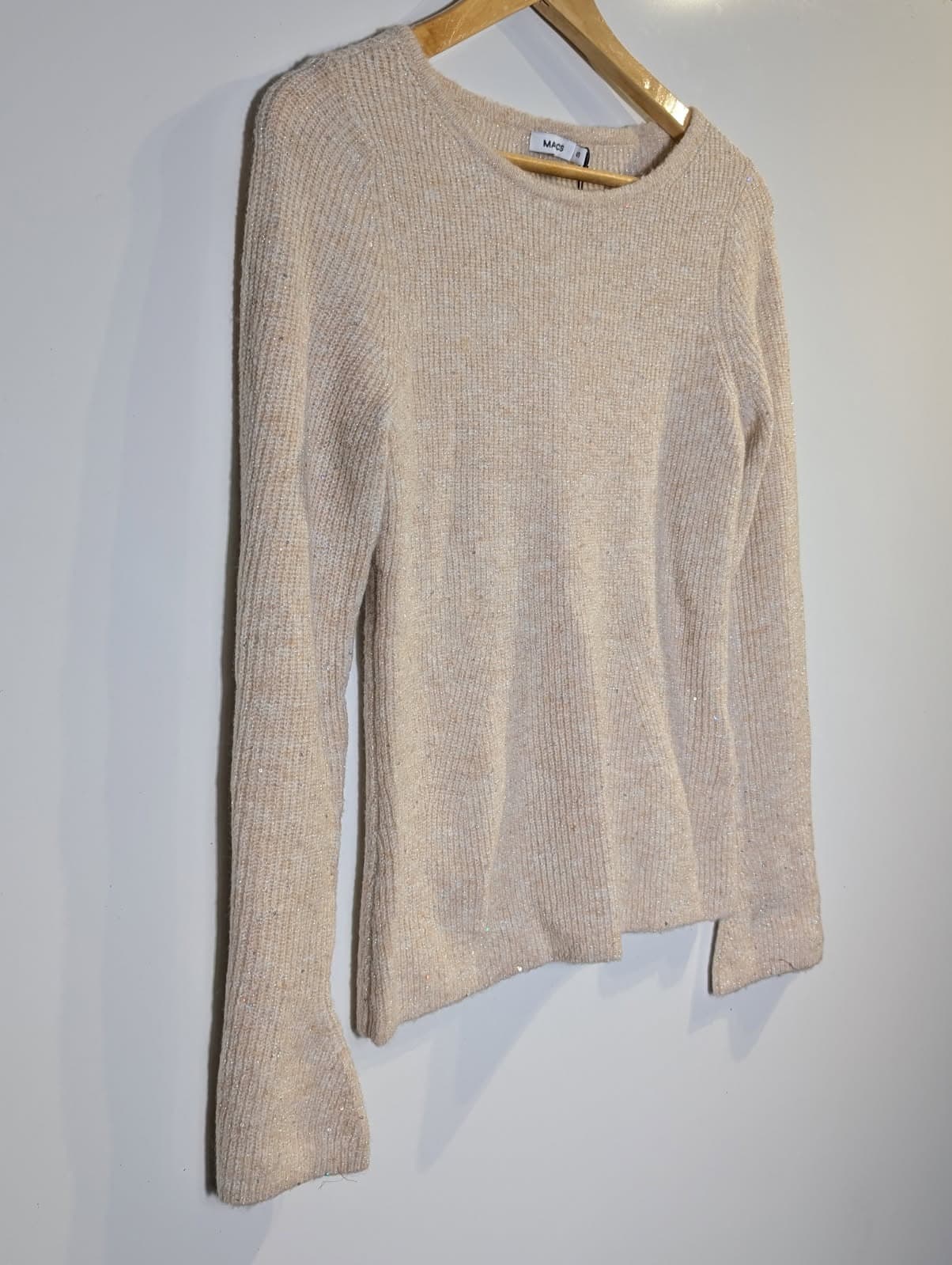 Marcs Metallic Knit Sweater Beige Sparkle Size S — photo 7 of 8