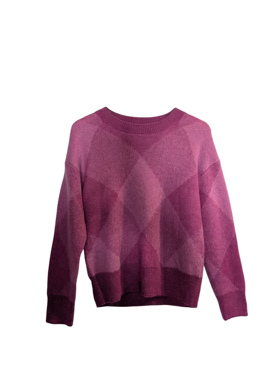 Marcs Mohair Blend Argyle Knit Sweater - Pink Purple Size XS — photo 1 of 7