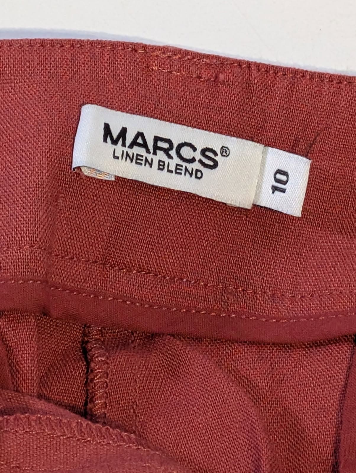Marcs Women's Linen Blend Belted Paperbag Shorts - Rust Red Size 10 — photo 5 of 7