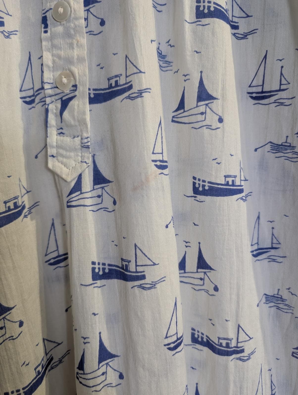 Marie Louise de Mar Sailboat Print Nightshirt White/Blue — photo 4 of 10