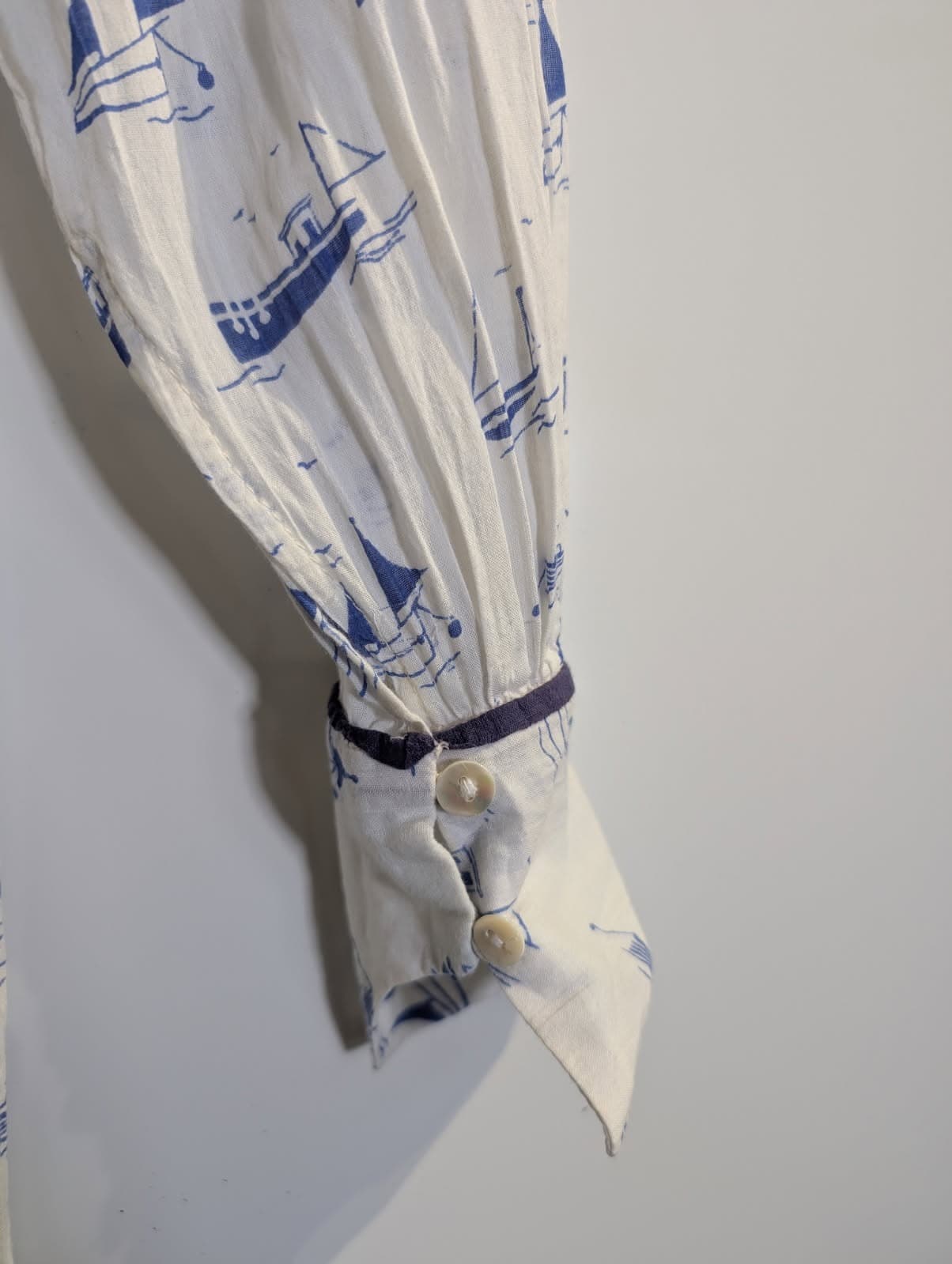 Marie Louise de Mar Sailboat Print Nightshirt White/Blue — photo 7 of 10