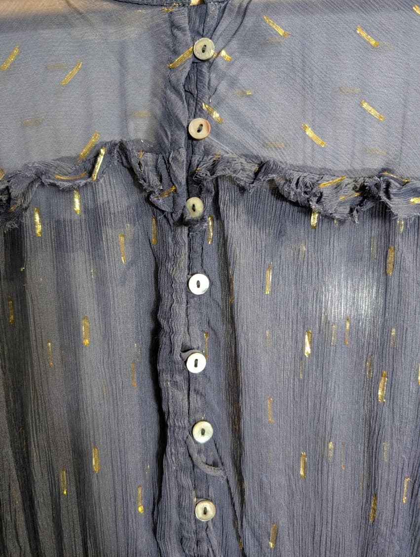 Marie Louise de Monterey Maxi Dress Metallic Gold Stripe Size 10 — photo 2 of 8