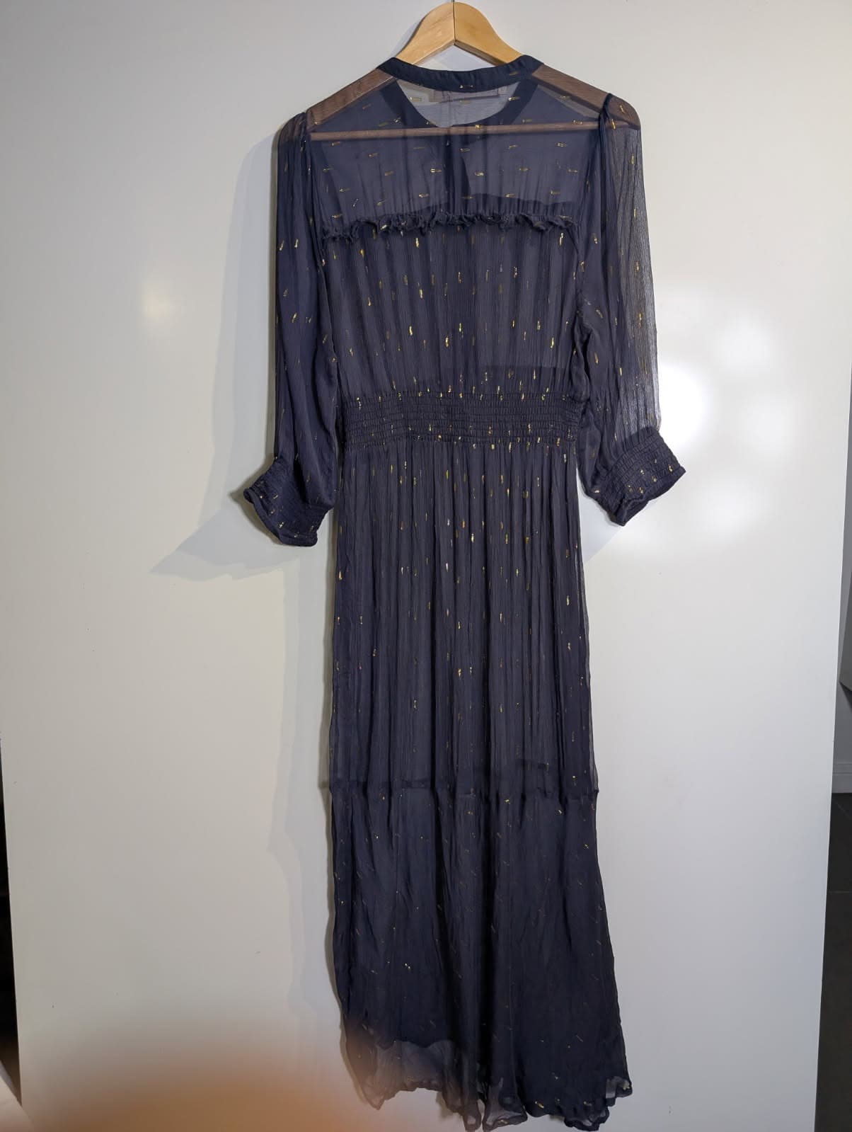 Marie Louise de Monterey Maxi Dress Metallic Gold Stripe Size 10 — photo 3 of 8