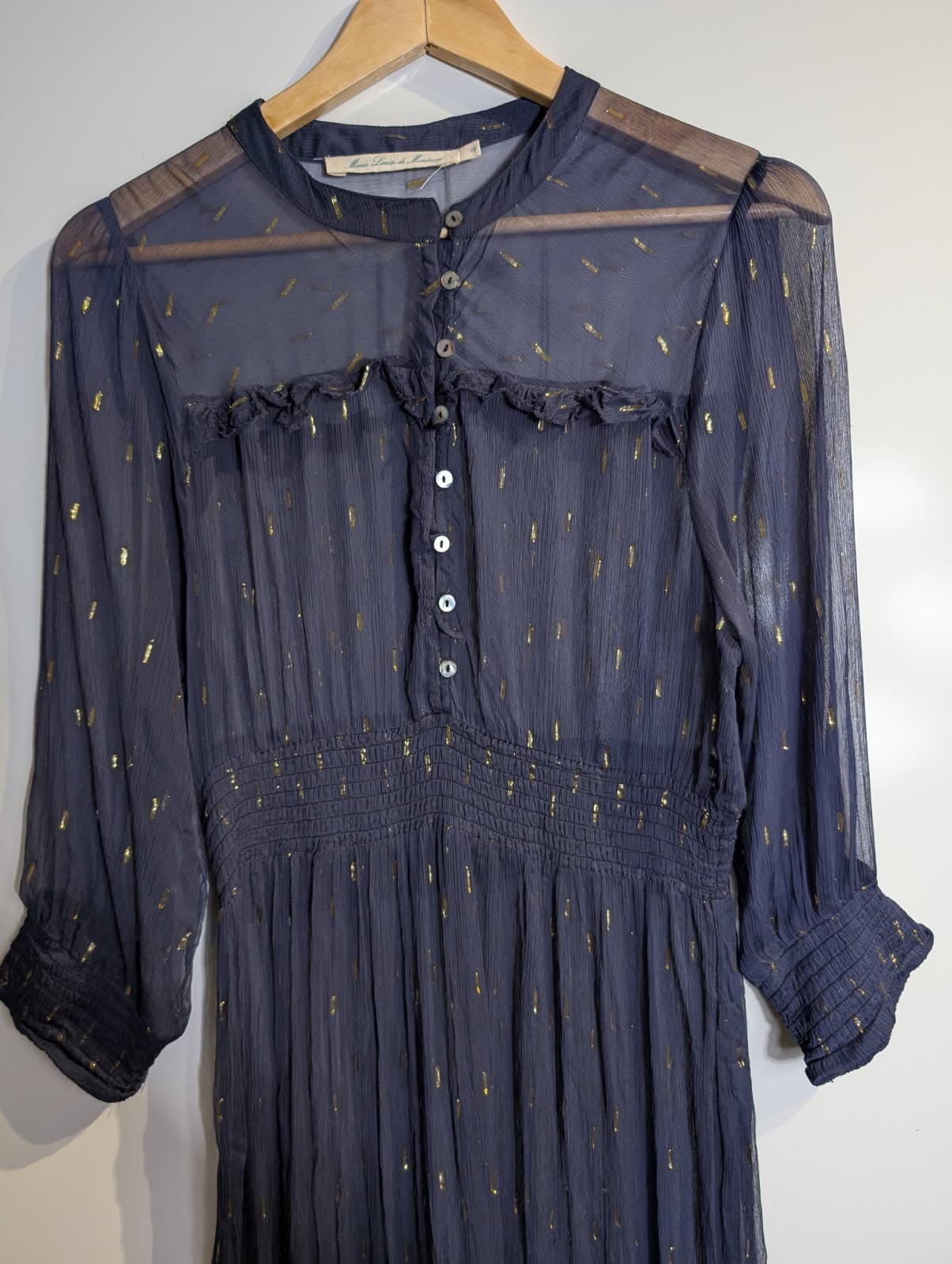 Marie Louise de Monterey Maxi Dress Metallic Gold Stripe Size 10 — photo 4 of 8