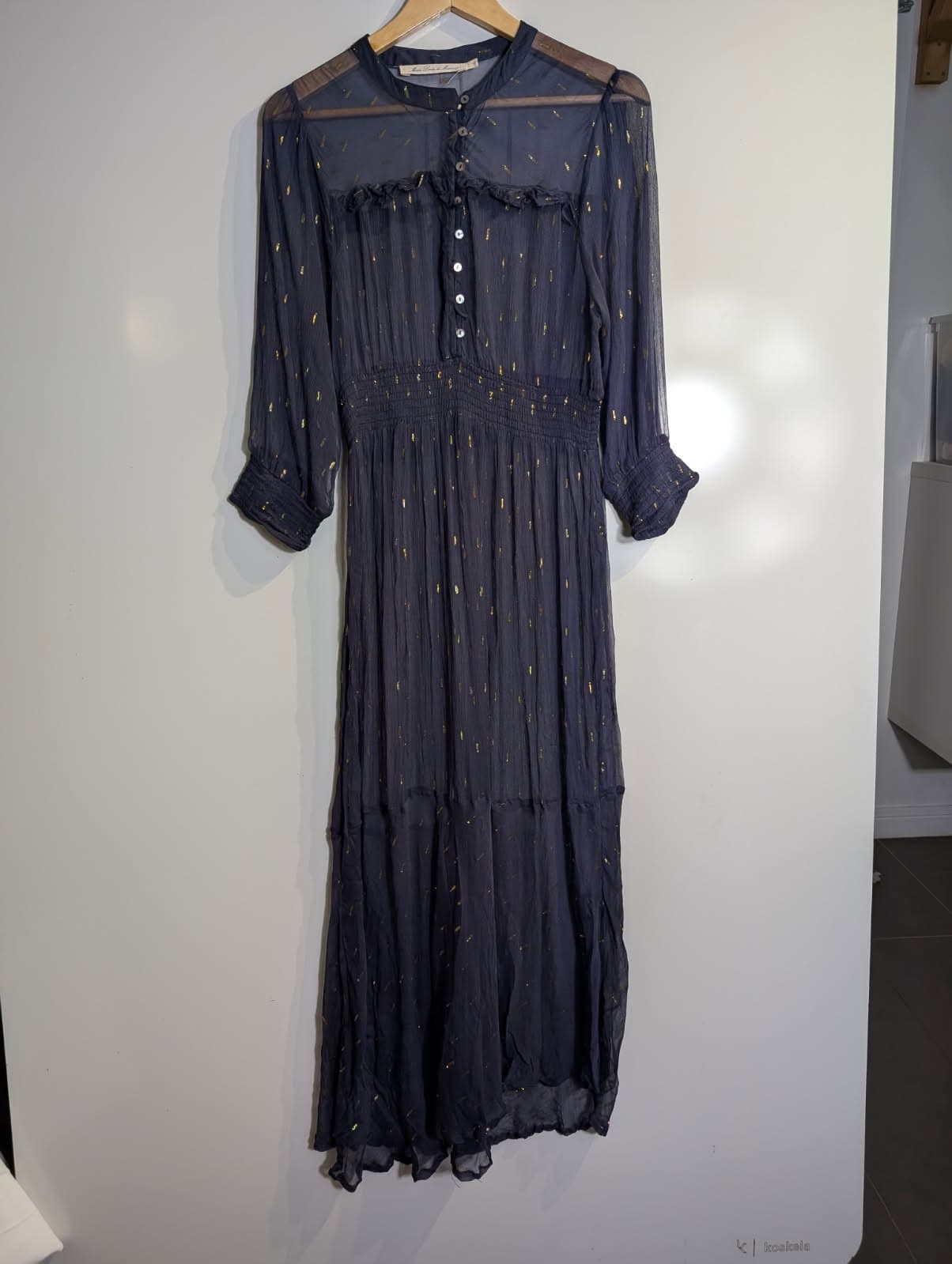 Marie Louise de Monterey Maxi Dress Metallic Gold Stripe Size 10 — photo 5 of 8