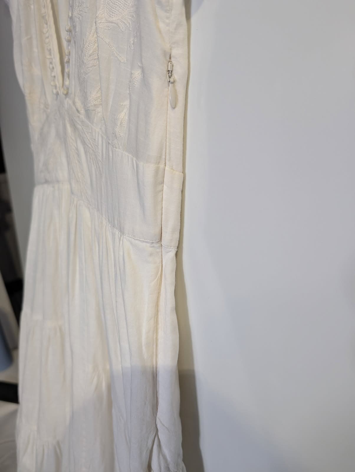 Marie Louise de Monterey Tiered Midi Dress White Size 8 — photo 4 of 8