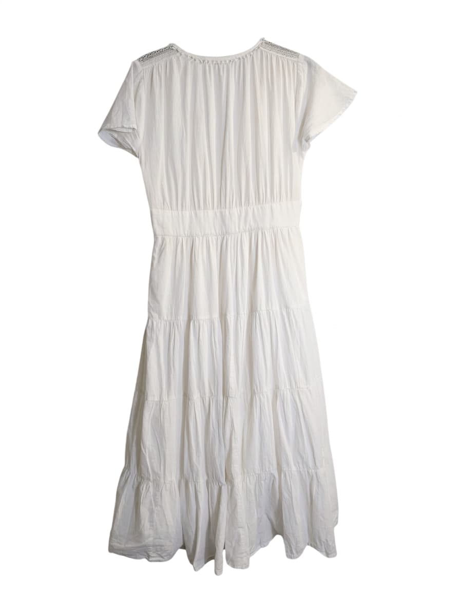 Marie Louise de Monterey Tiered Midi Dress White Size 8 — photo 1 of 8