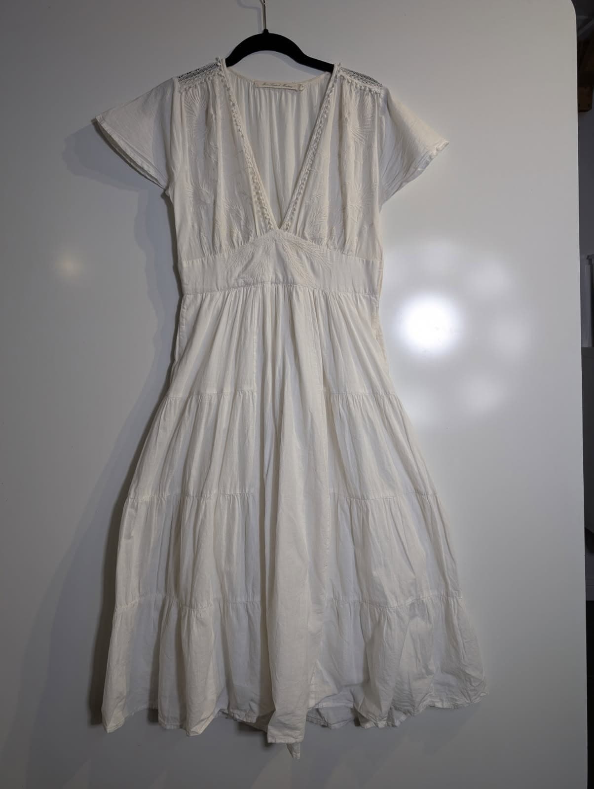 Marie Louise de Monterey Tiered Midi Dress White Size 8 — photo 6 of 8