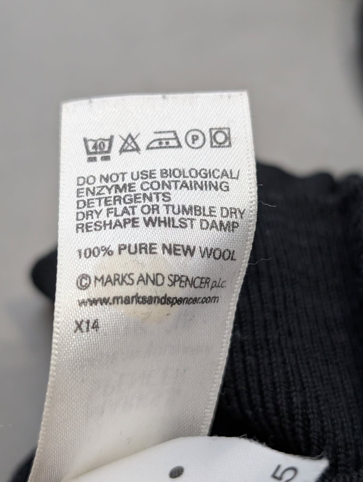 Marks & Spencer Pure New Wool Black Turtleneck Sweater - UK 16 — photo 6 of 6