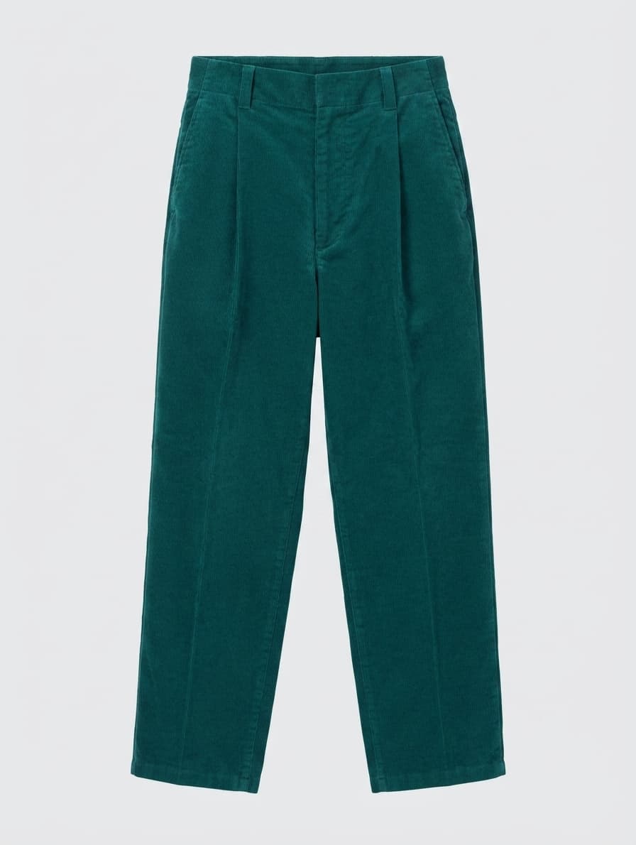 MARNI UNIQLO High-Waisted Pleated Corduroy Trousers Green Size M — photo 1 of 9