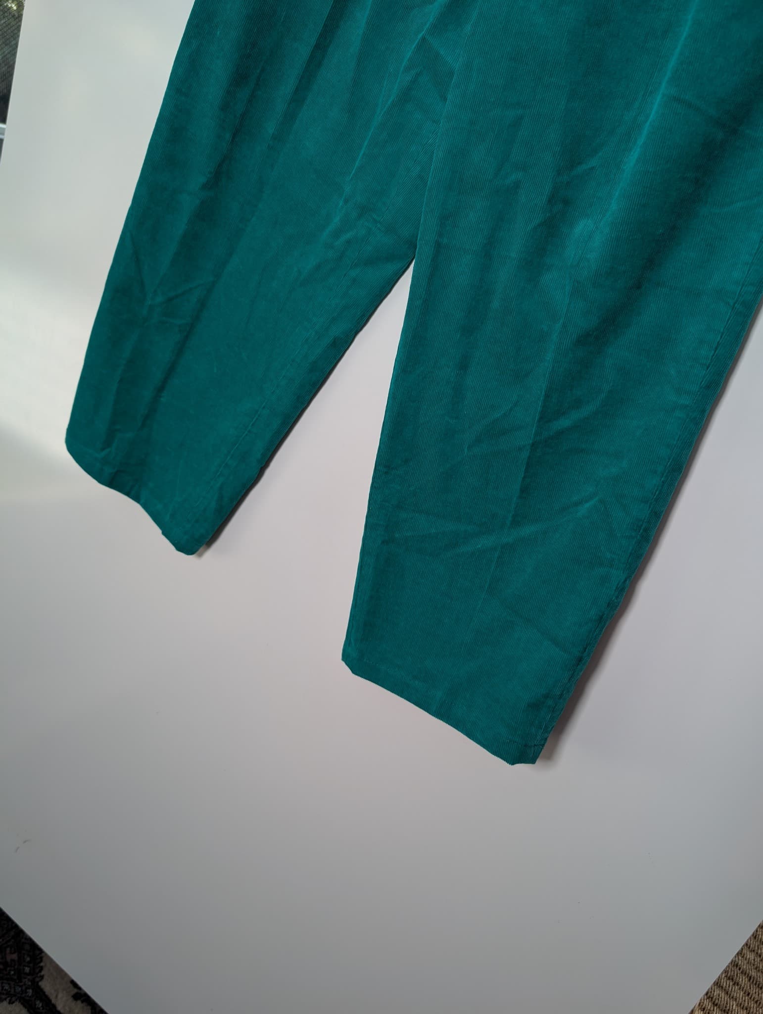 MARNI UNIQLO High-Waisted Pleated Corduroy Trousers Green Size M — photo 3 of 9