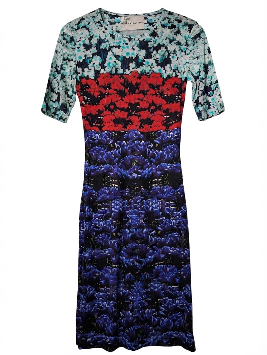 Mary Katrantzou Floral Print Silk Jersey Sheath Dress Size S — photo 1 of 8