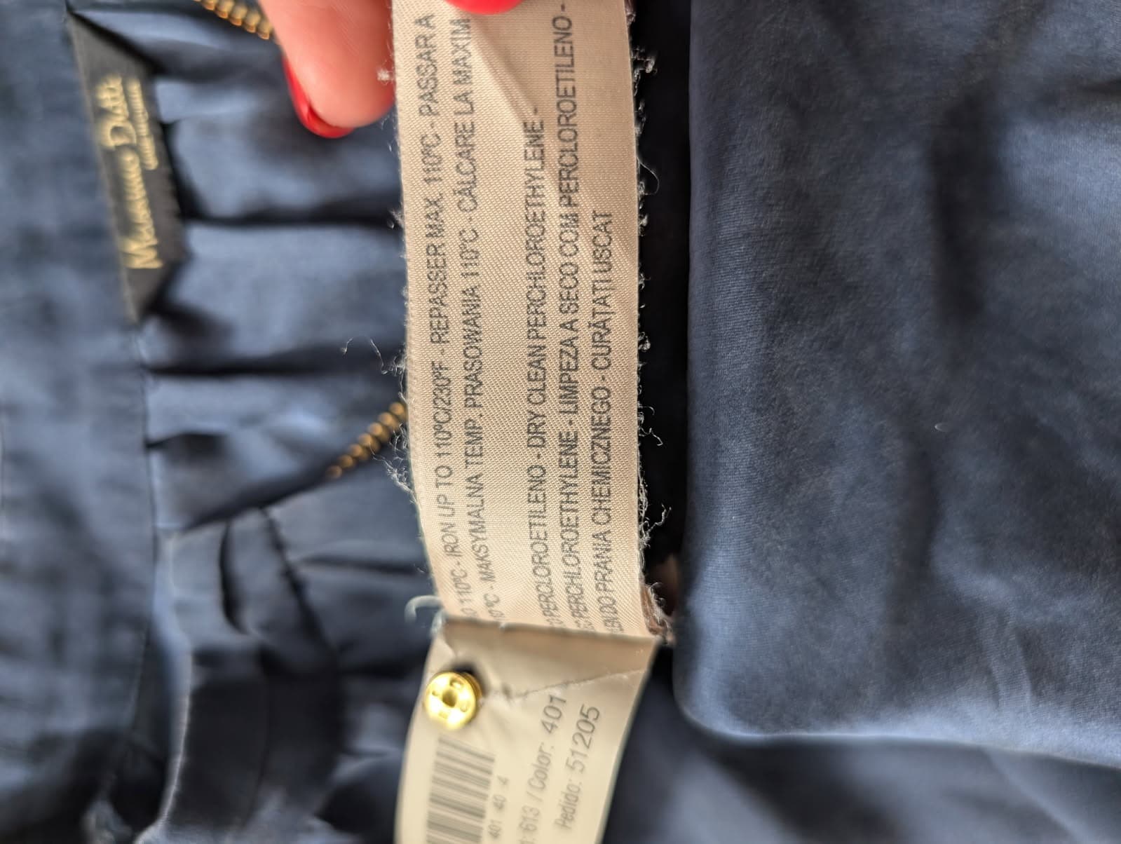 Massimo Dutti 100% Silk Zip-Front Blouse - Navy Blue — photo 4 of 8