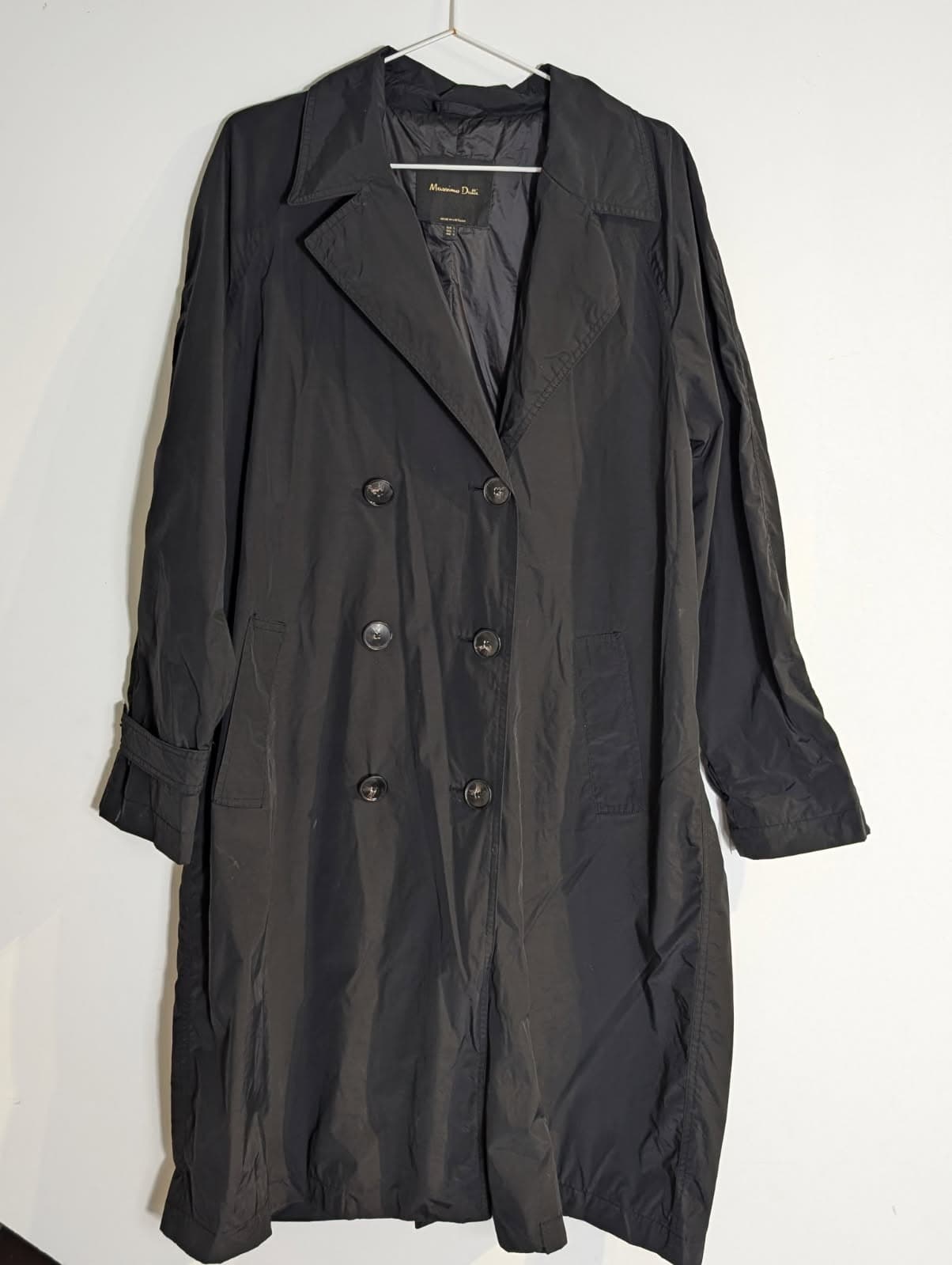 Massimo Dutti Double-Breasted Padded Trench Coat - Black Size L — photo 3 of 9