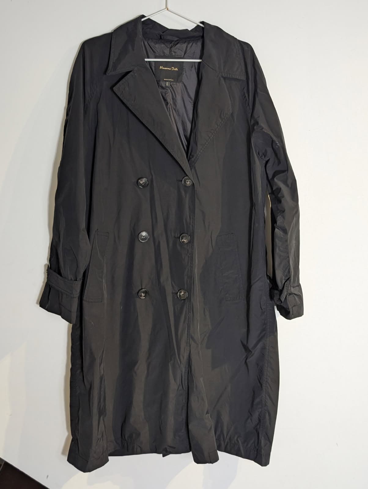 Massimo Dutti Double-Breasted Padded Trench Coat - Black Size L — photo 4 of 9