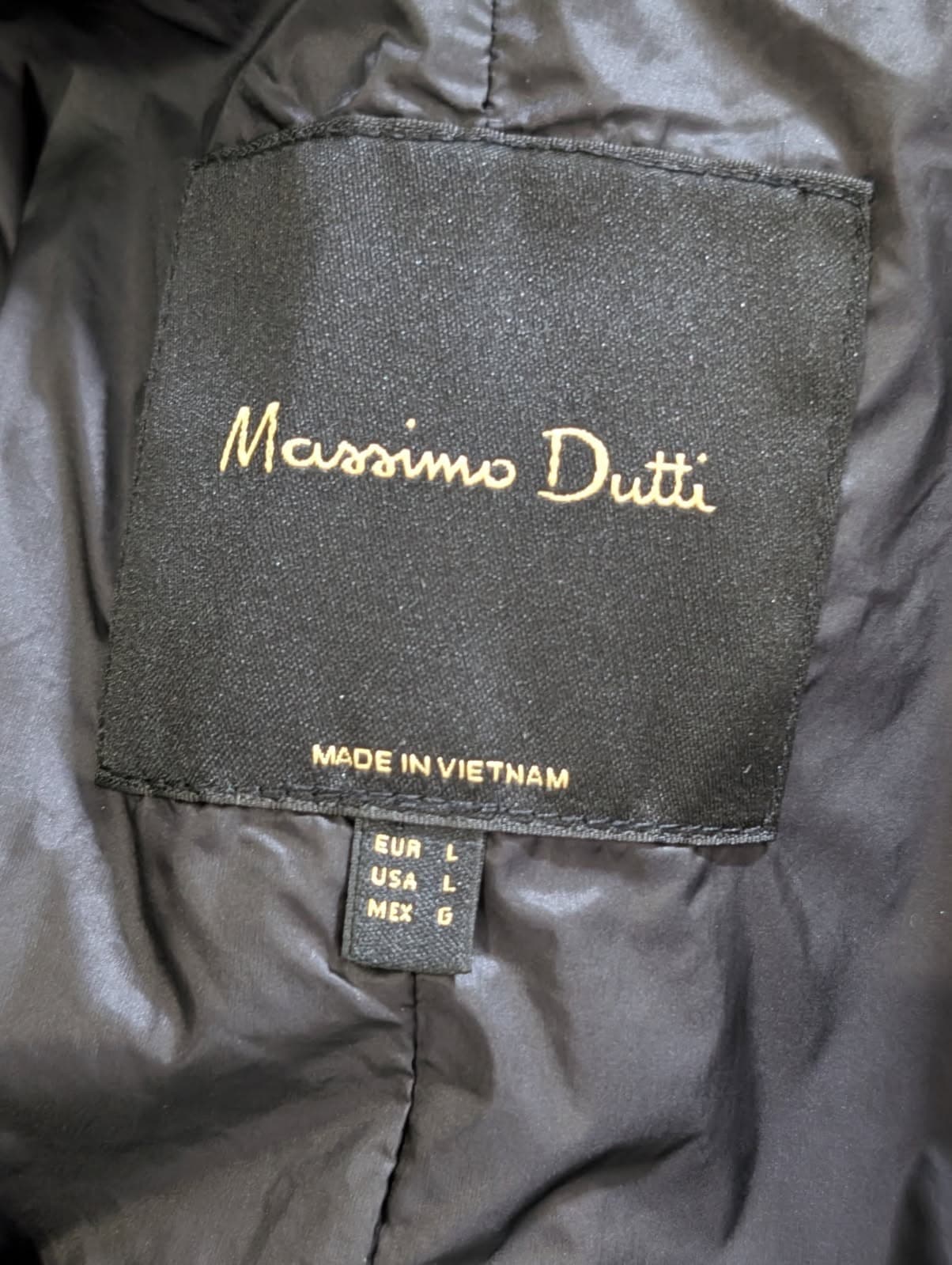 Massimo Dutti Double-Breasted Padded Trench Coat - Black Size L — photo 5 of 9