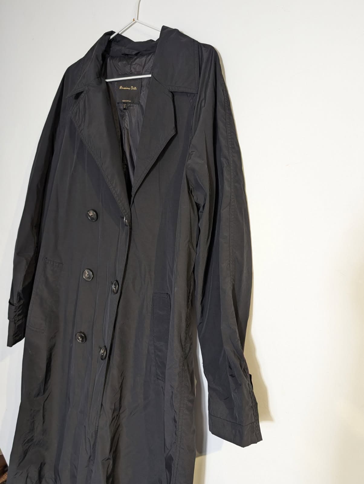 Massimo Dutti Double-Breasted Padded Trench Coat - Black Size L — photo 7 of 9